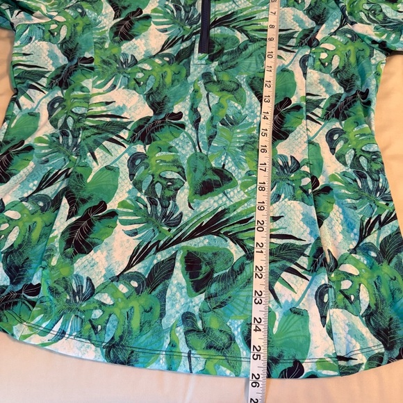Tommy Bahama Azure Lagoon Women Size XL Long Sleeve Mock Neck 1/4 Zip Golf Shirt - Picture 11 of 12